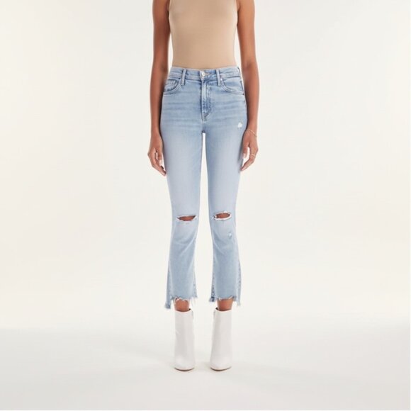 MOTHER Denim - MOTHER Insider Crop Step Fray Jeans Drinking By The Pool Wash Size 29